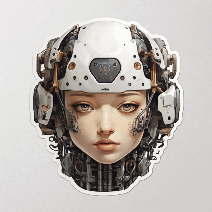 Robot girl head image